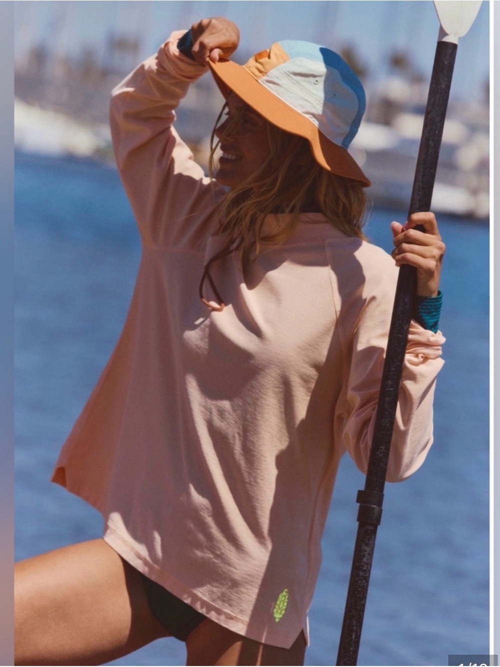 Free people movement restoration layer pastel peach XS NWT $48